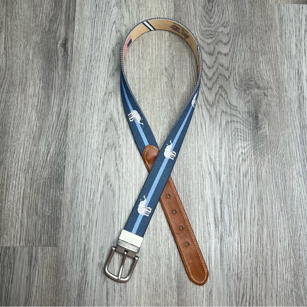 Doc Murphy Reversable‎ Mens Belt Republican Elephant American Flag Brown Leather